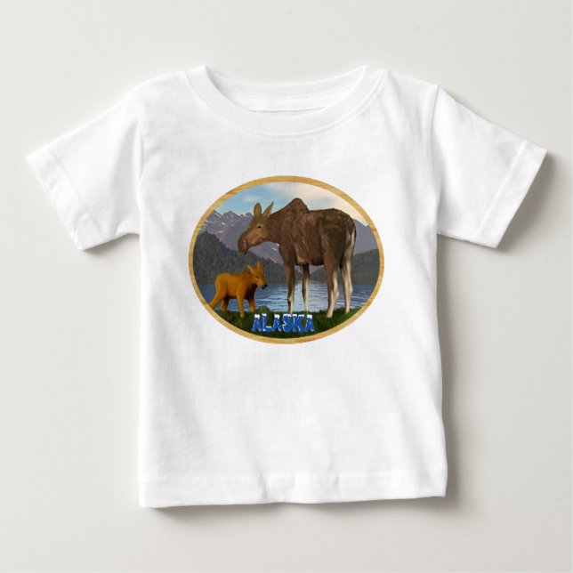T-shirt Pour Bébé L'orignal dans le pré (Devant)