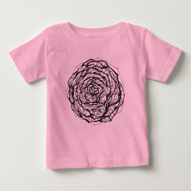 T-shirt Pour Bébé L'Ornamental abstrait s'est levé (Devant)