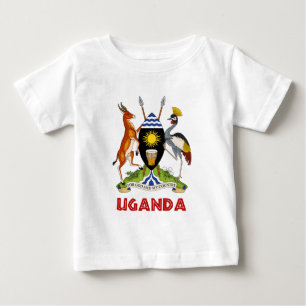 T-shirt Pour Bébé L'OUGANDA - drapeau/emblème/manteau des