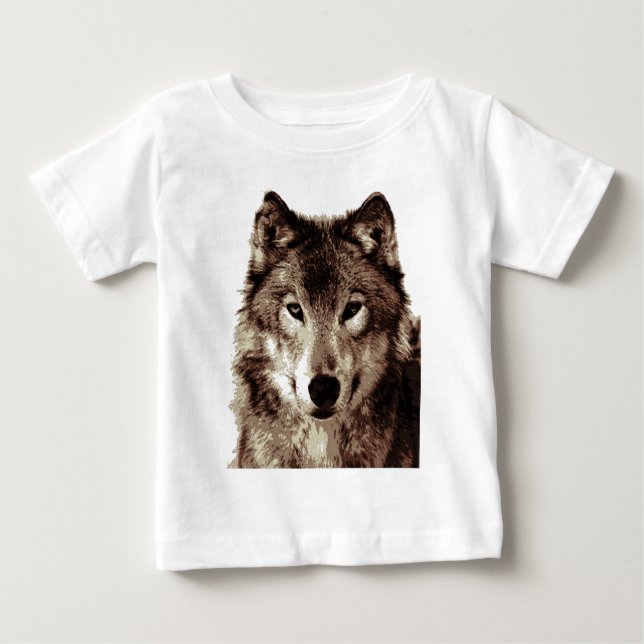 T-shirt Pour Bébé Loup (Devant)