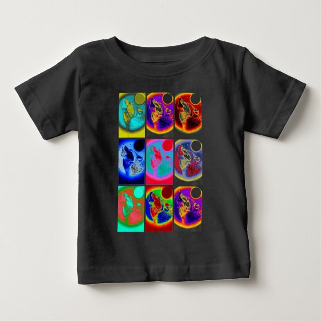 T-shirt Pour Bébé Loup d'art pop (Devant)