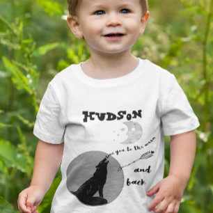 T-shirt Pour Bébé Loup de forêt L'AMOUR personnalisé Vous à la Lune
