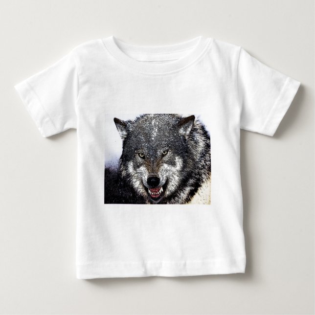 T-shirt Pour Bébé Loup sauvage (Devant)