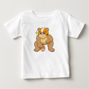 T-shirt Pour Bébé L'ours dans les sports de football