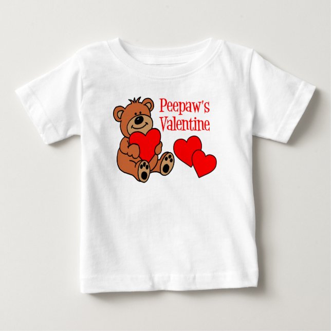 T-shirt Pour Bébé L'ours de Saint Valentin de Peepaw (Devant)