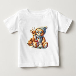 T-shirt Pour Bébé L'Ours et son Chevalier dans la neige