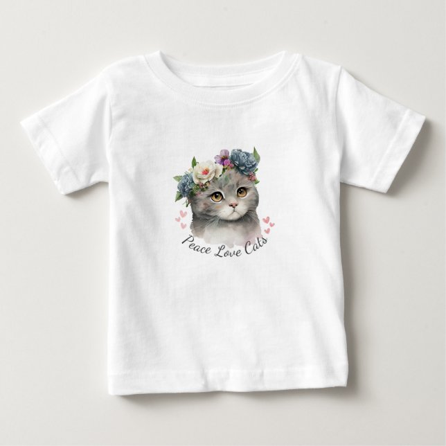 T-shirt Pour Bébé Love Cat Baby (Devant)