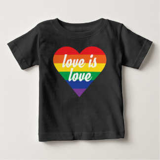 T-shirt Pour Bébé Love is Love Pride Coeur Baby Shirt