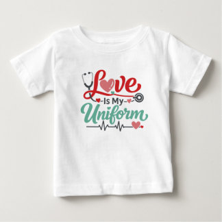 T-shirt Pour Bébé Love Is My Uniform Nurse