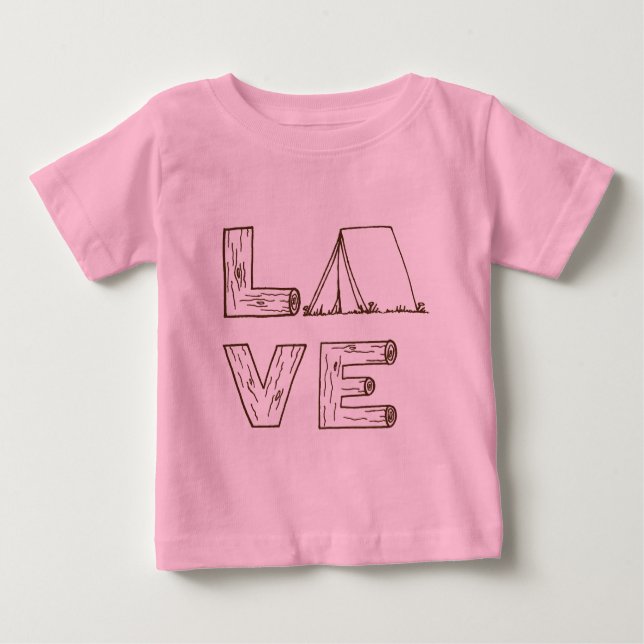 T-shirt Pour Bébé Love Tent Camping (Devant)
