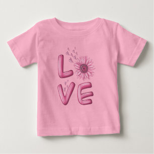 T-shirt Pour Bébé Love Tournesol Rose