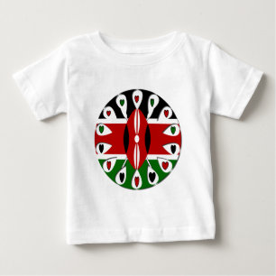 T-shirt Pour Bébé Lovely Hearts Kenya : Drapeau Art Motif