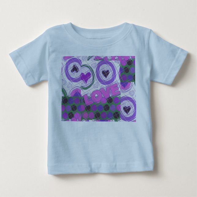 T-shirt Pour Bébé Lovely Love Heart Motif Art Imprimer (Devant)