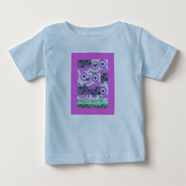 T-shirt Pour Bébé Lovely Love Heart Motif Art Imprimer (Devant)