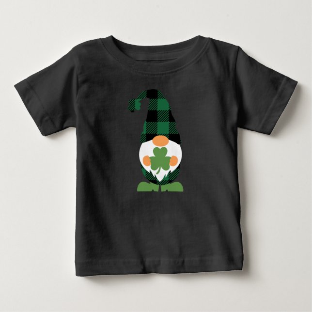 T-shirt Pour Bébé Lucky Gnome St. Patrick’s Day (Devant)