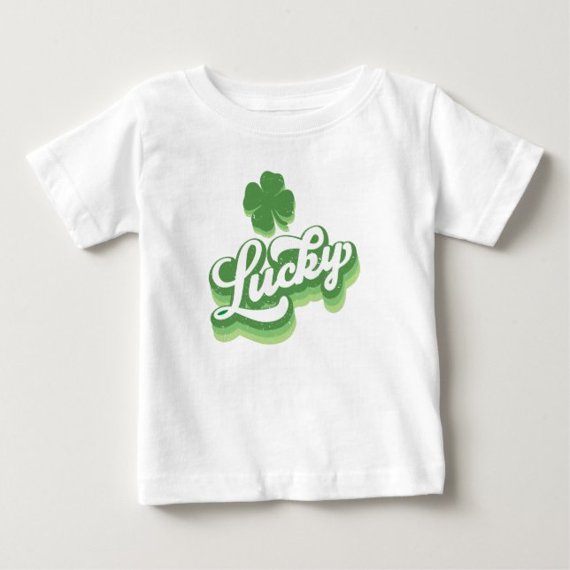 T-shirt Pour Bébé Lucky Shamrock St Patrick's Day Irish (Devant)