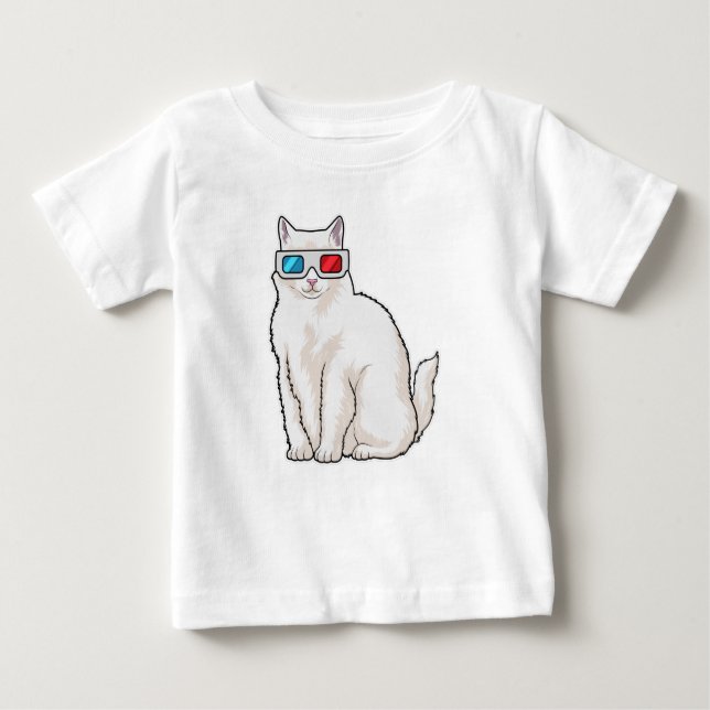 T-shirt Pour Bébé Lunettes de chat (Devant)