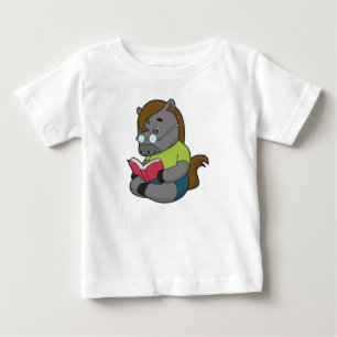 T-shirt Pour Bébé Lunettes de livre Nerd de cheval