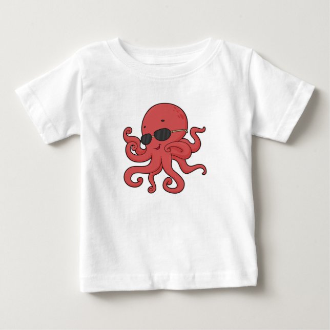 T-shirt Pour Bébé Lunettes de soleil de poulpe (Devant)