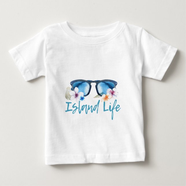 T-shirt Pour Bébé Lunettes de soleil Island Life (Devant)