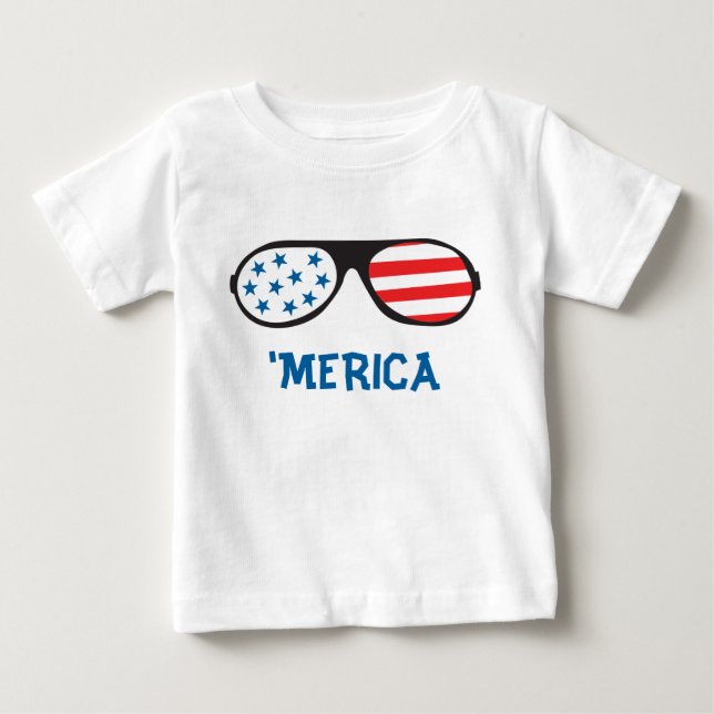 T-shirt Pour Bébé Lunettes de soleil Merica Retro (Devant)