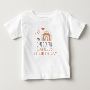 T-shirt Pour Bébé M. Onederful Boho Arc-en-ciel Premier anniversaire