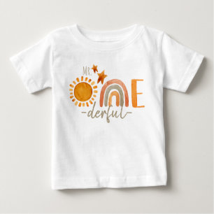 T-shirt Pour Bébé M. Onederful Premier anniversaire Rainbow et Sun P