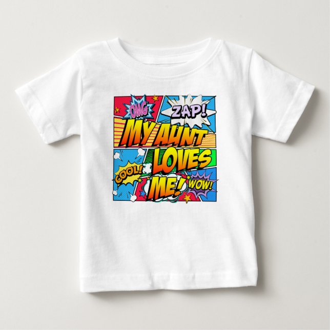 T-shirt Pour Bébé Ma bande dessinée de tante Loves Me (Devant)