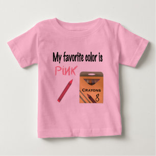 T-shirt Pour Bébé Ma couleur préférée est rose