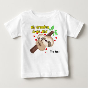 T-shirt Pour Bébé Ma grand-maman m'aime paresse