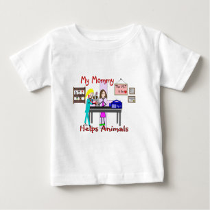 T-shirt Pour Bébé Ma maman aide les animaux — Cadeaux pour enfants v