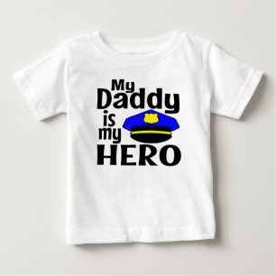 T-SHIRT POUR BÉBÉ MA MÈRE EST MON CASQUETTE DE POLICE HÉROS