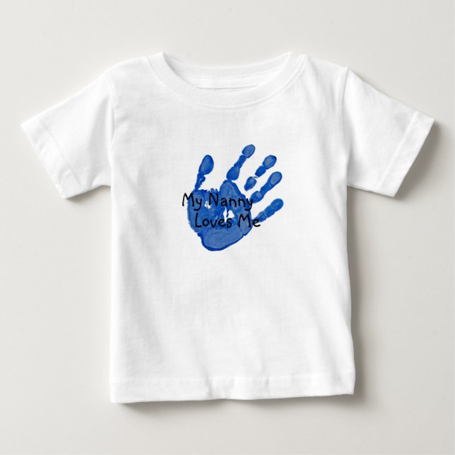 T-shirt Pour Bébé "Ma Nounou m'aime"-Bleu (Devant)