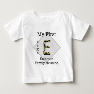 T-shirt Pour Bébé Ma première famille Réunion Lettre unique E Monogr