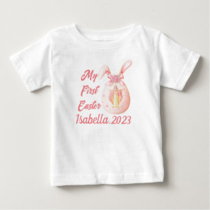T-shirt Pour Bébé Ma première religieuse de Pâques Jésus Lapin Oeufs