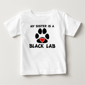 T-shirt Pour Bébé Ma Soeur Est Un Laboratoire Noir
