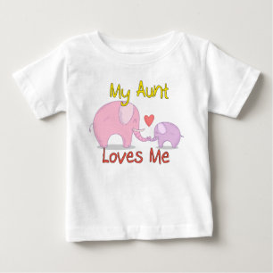 T-shirt Pour Bébé Ma tante Loves Me Elephant