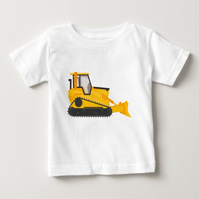 T-shirt Pour Bébé Machine de construction Bulldozer (Devant)