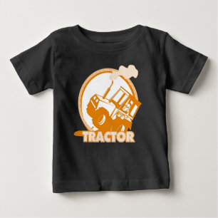 T-shirt Pour Bébé Machines de ferme de tracteurs Orange
