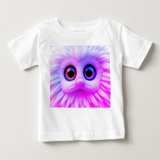 T-shirt Pour Bébé Magenta-Cute (Devant)