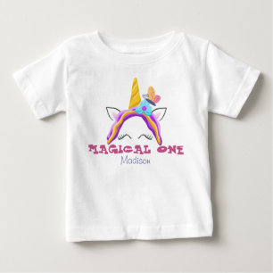 T-shirt Pour Bébé magique premier anniversaire bébé personnalisé nom