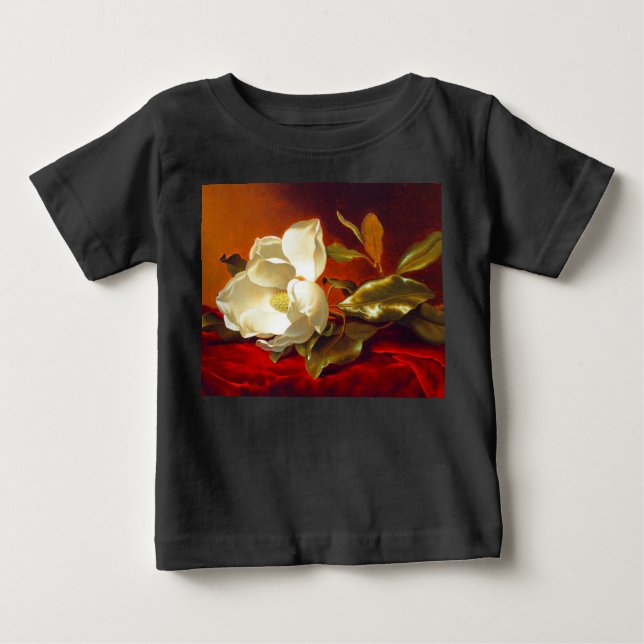 T-shirt Pour Bébé Magnolia sur Red Velvet Martin Johnson Heade (Devant)