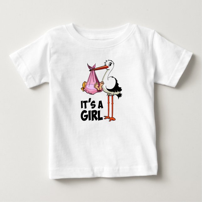 T-shirt Pour Bébé Mais c'est une fille — un oiseau avec bébé. (Devant)