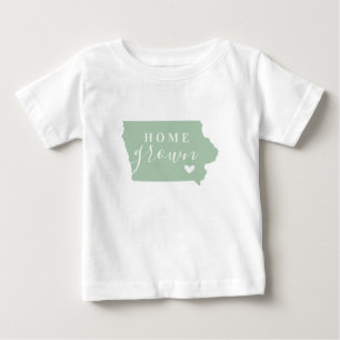 T-shirt Pour Bébé Maison de l'Iowa cultivée   Carte d'état des coule