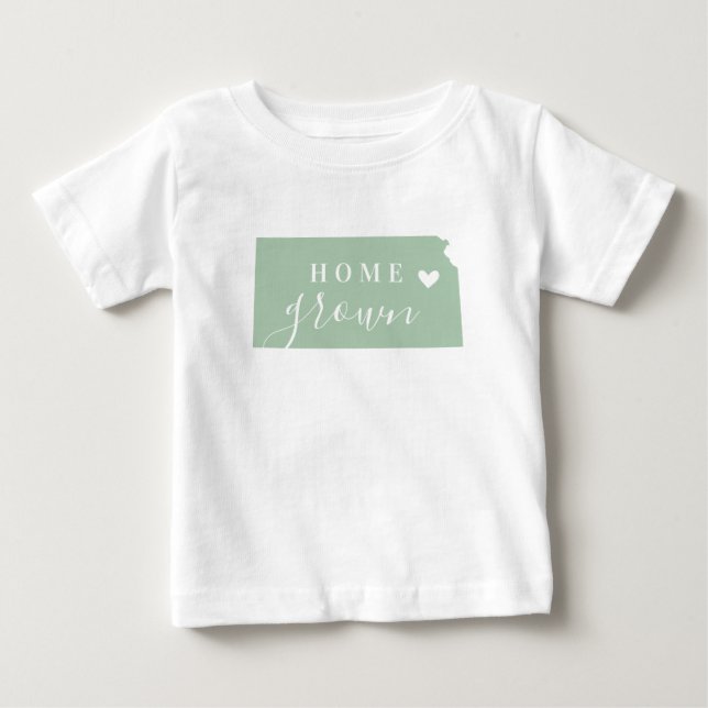 T-shirt Pour Bébé Maison du Kansas cultivée | Carte d'état des coule (Devant)
