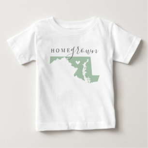 T-shirt Pour Bébé Maison du Maryland cultivée   Carte d'état des cou