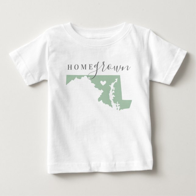 T-shirt Pour Bébé Maison du Maryland cultivée | Carte d'état des cou (Devant)