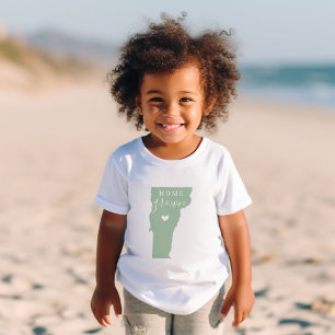 T-shirt Pour Bébé Maison du Vermont cultivée   Carte d'état des coul