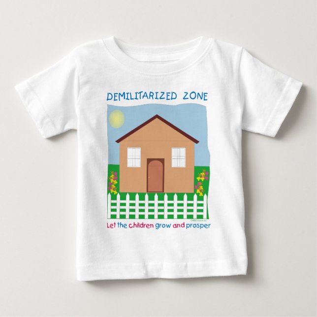 T-shirt Pour Bébé Maison sûre Zone démilitarisée sauver les enfants (Devant)