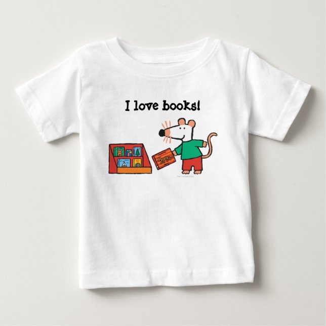 T-shirt Pour Bébé Maisy avec livres de bibliothèque (Devant)